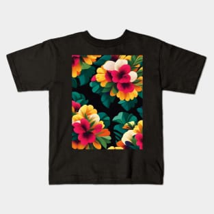 Begonias Dark Abstract Artwork Kids T-Shirt